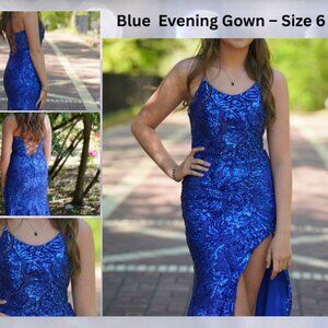 Elegant Blue Sequin Dress